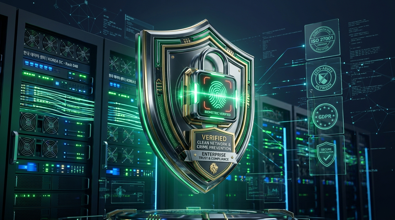 [Clean IP Verification System] 100% verified billing accounts block malicious criminal traffic, preserving authentic Korean telecom IPs.